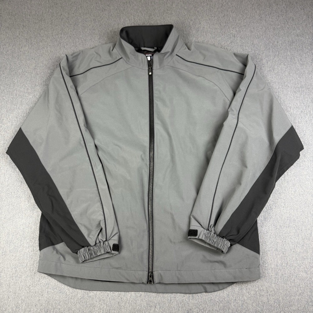 FootJoy Zip Up Jacket Mens Large Gray DryJoys Tour Collection Windshirt Golf